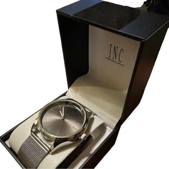 NWT Inc International Concepts Men's Stainless Steel Mesh Bracelet Watch 43mm - Picture 3 of 5